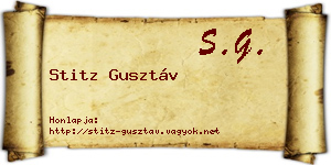 Stitz Gusztáv névjegykártya